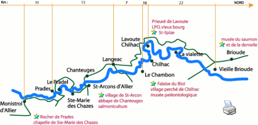les gorges de l'Allier du Sud au Nord chambres hotes le cros en haute-loire, 43, proche des gorges de l'Allier, la Margeride, le mont Mouchet